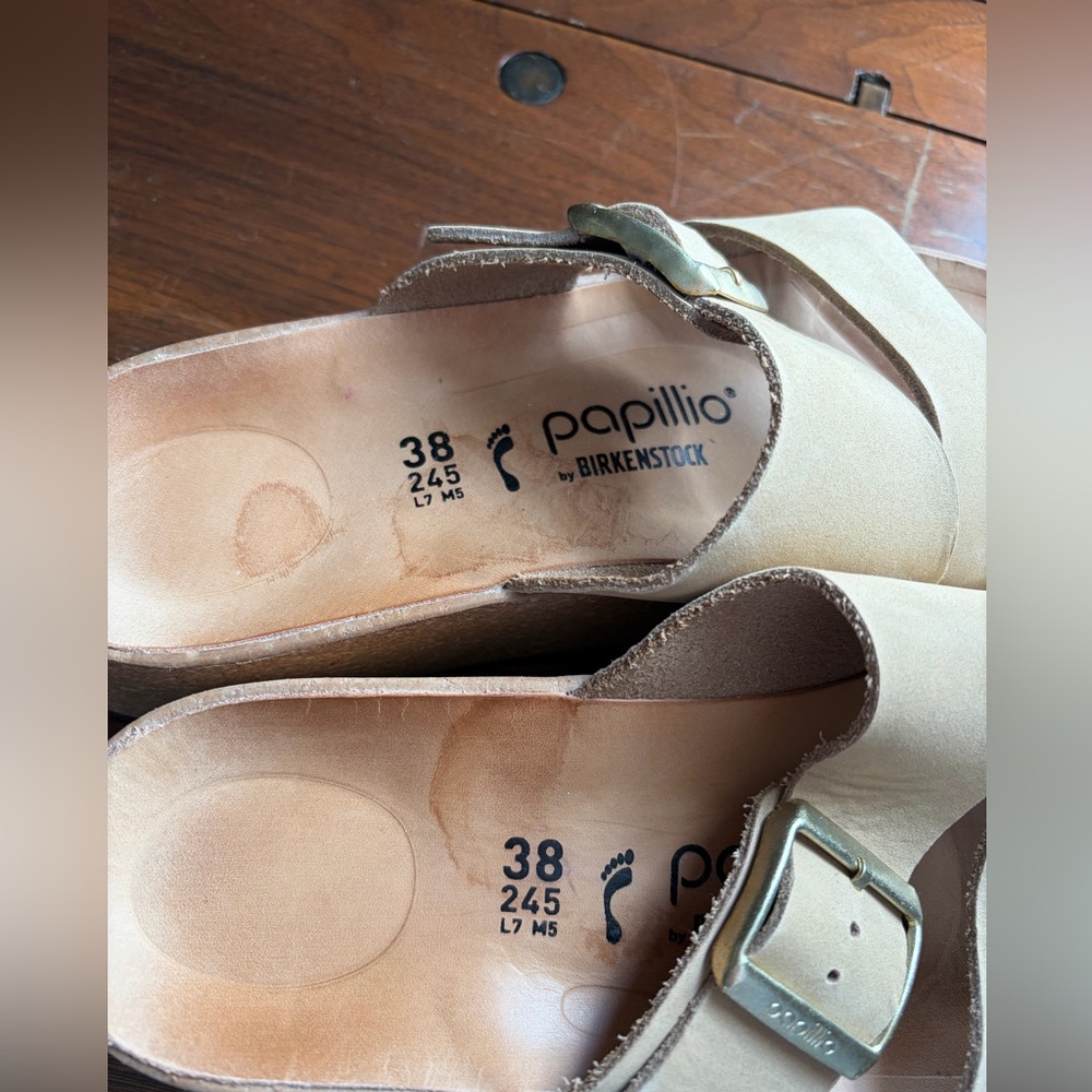 Birkenstock Women's Cream Cork Platform Sandals - Picture 3 of 9